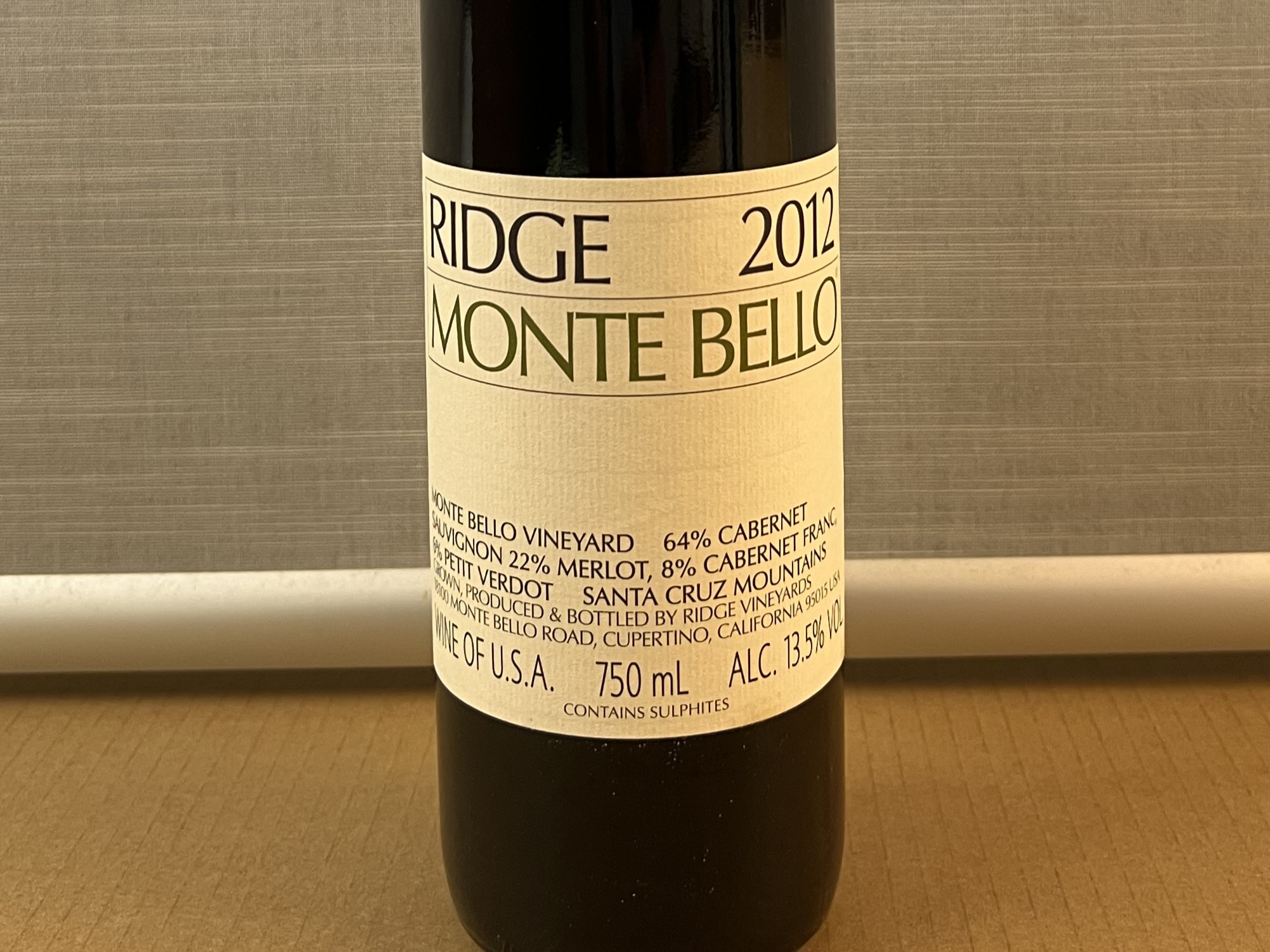 Ridge Monte Bello 2012, 1 Fl.